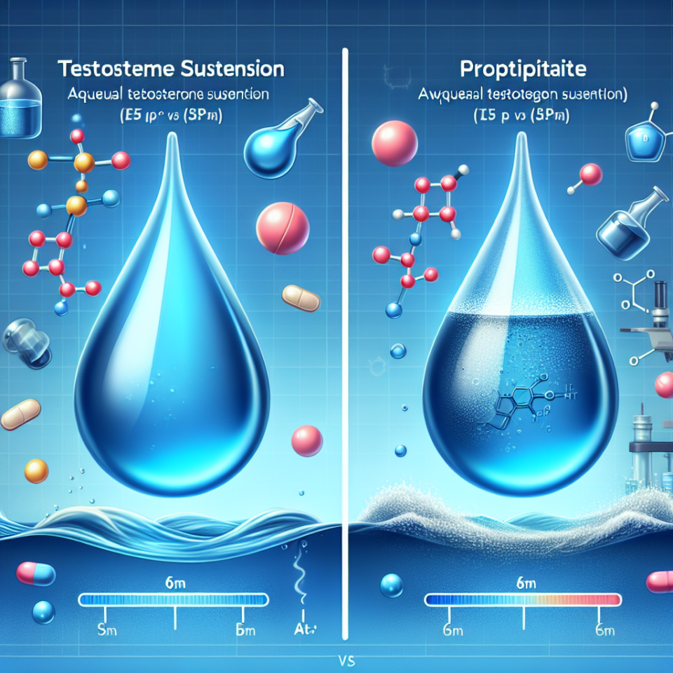 Comparaison de la vitesse d'action de la suspension de testostérone (aqueuse) avec le propionate